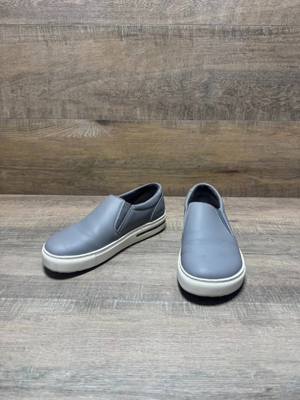 Birkenstock Oswego Gray Leather Slip On Sneakers Women's Size EU 36